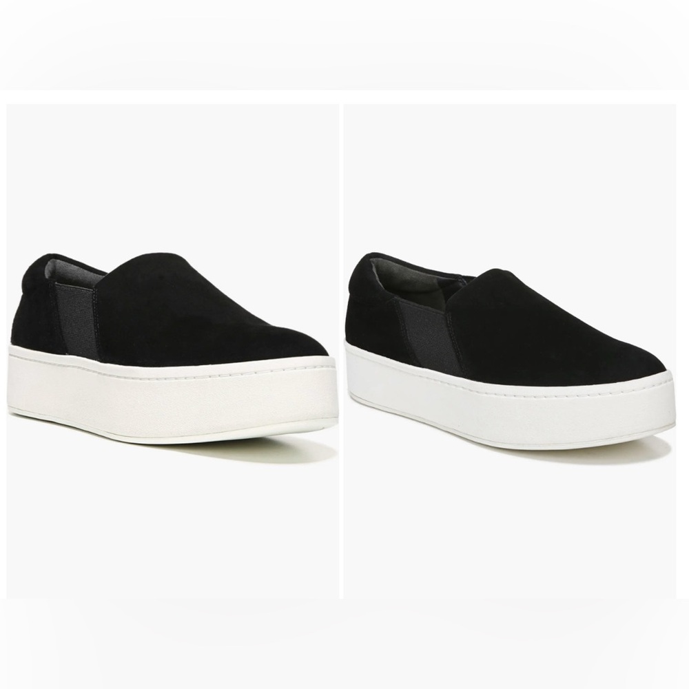 Vince Warren Platform Suede Sneaker Black - Picture 2 of 6